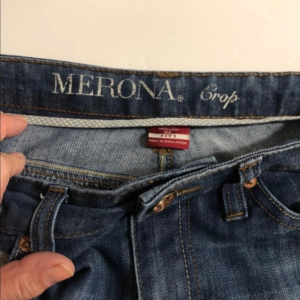 Merona Crop Jeans Women’s Size 6 R Cuffed Denim Cotton Blend - Picture 5 of 12